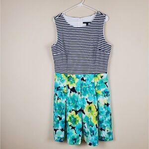 Madison Leigh Striped Floral Dress Size 14